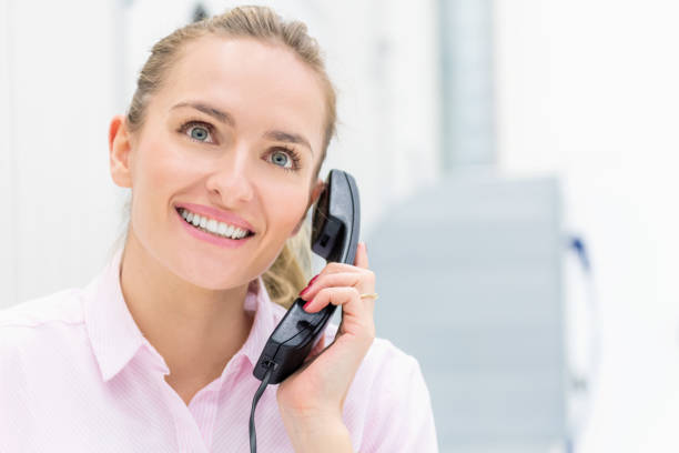 Female recruiter making a phone call to client